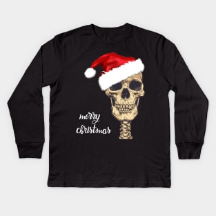 Christmas Gothic Skull Kids Long Sleeve T-Shirt